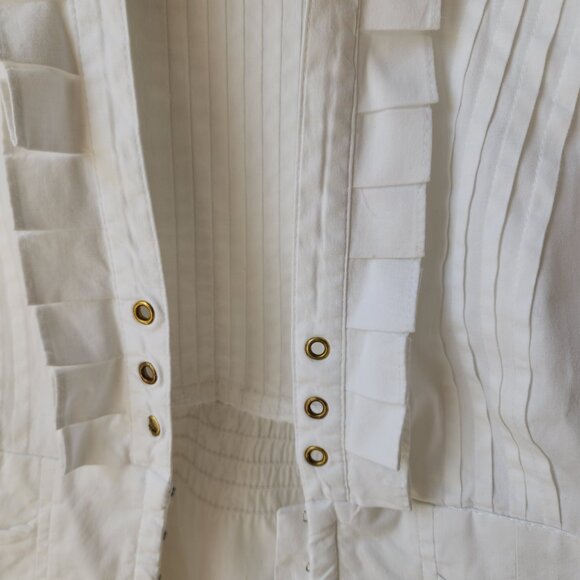 XOXO Vintage Victorian-Inspired White Fitted Blouse Romantic & Chic Women's M - Picture 7 of 15